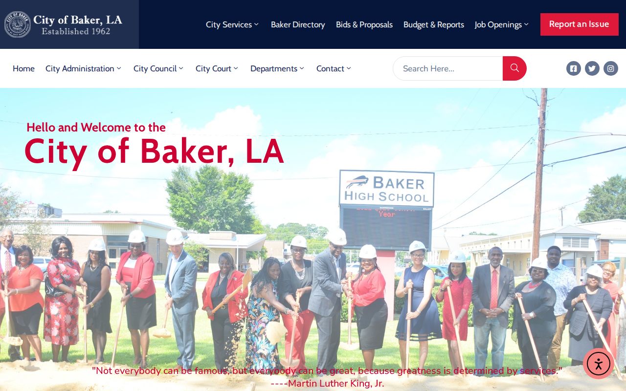 East Baton Rouge Parish Baker city page with court and warrant counter contacts